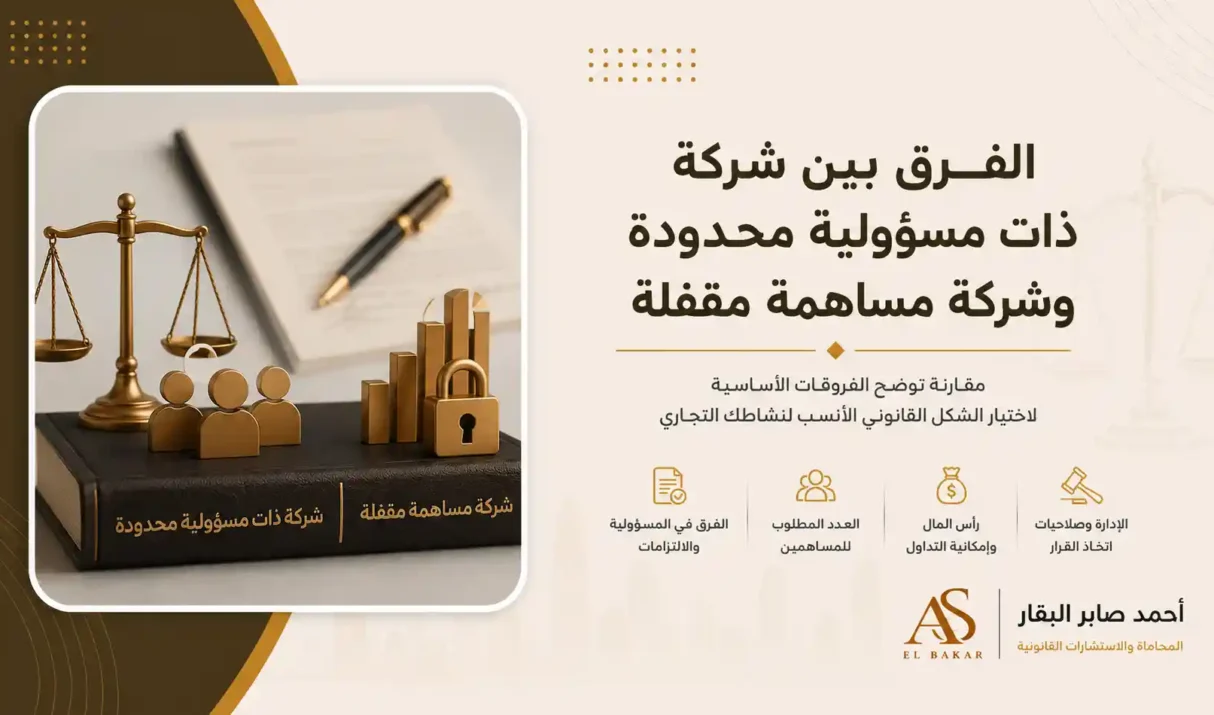 الفرق بين شركة ذات مسؤولية محدودة وشركة مساهمة مقفلة